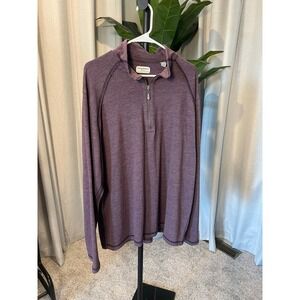 Tommy Bahama Jeans Mens XXL Purple Heathered Quarter Zip Pullover Sweater 0428W